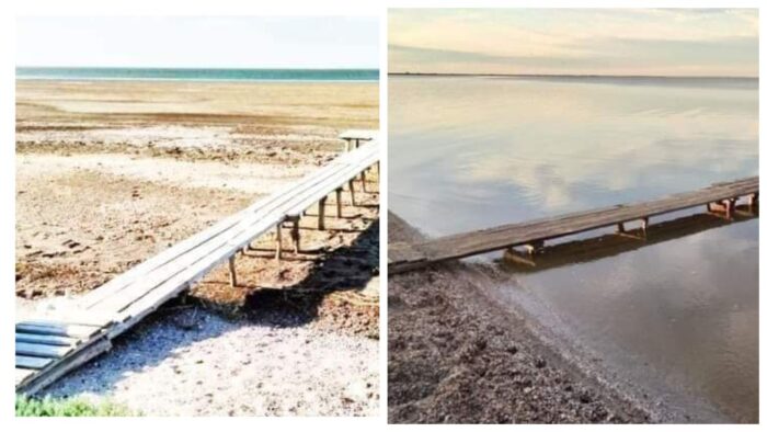 Рівень води в Тузлівських Лиманах: влітку і зараз