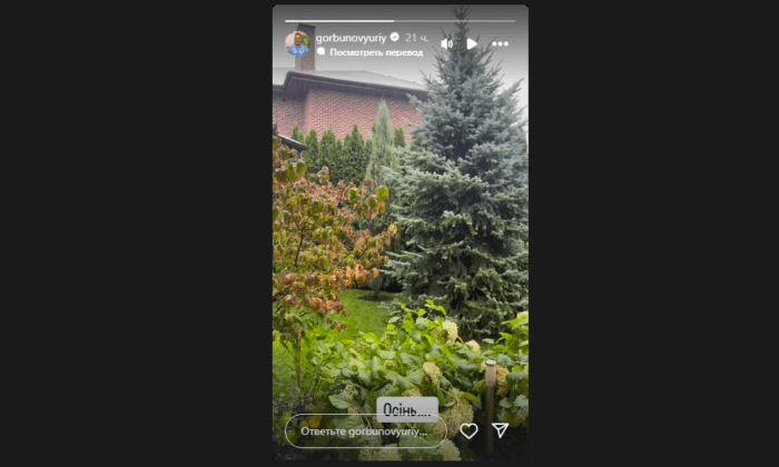 Юрій Горбунов показав, як виглядає подвірʼя його маєтку восени